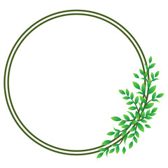 グラデーションの葉っぱのボタニカルフレーム