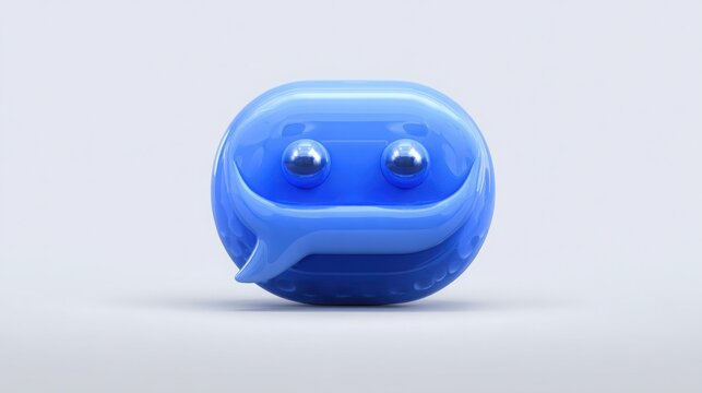 Chat reaction tag icon concept featuring a blue robot representing a tag triggered by user reactions in communication