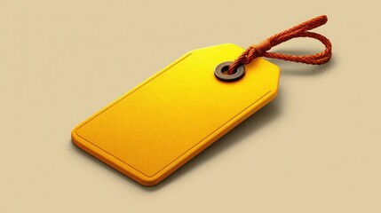 Fototapeta premium Bright yellow discount pop-up tag icon representing promotional offers and special deals in retail marketing