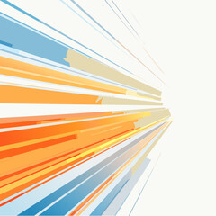 Abstract colorful lines converging perspective to point