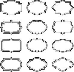 Fototapeta premium Collection of ornate decorative vintage frames and borders in various unique shapes