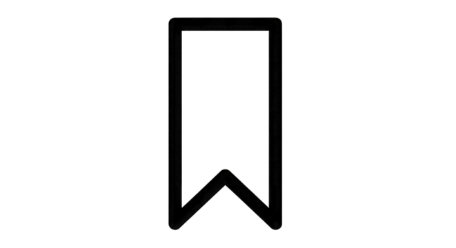 Bookmark Icon Outline on Black Background gigapixel isolated on a transparent background