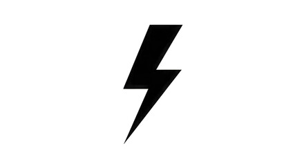 Outline of a Lightning Bolt Icon on Black Background isolated on a transparent background