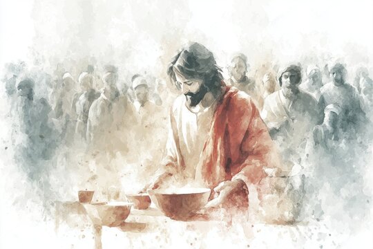 Jesus sits and eats at the table with publicans and sinners.
