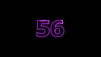 A dynamic Glowing neon text 56 number illustration. Neon business number icon. and creating a stunning illustration. 4k illustration