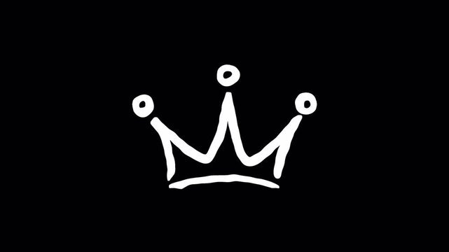 Hand drawn crown animation video