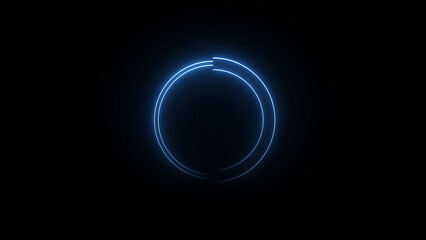 A dynamic circular illustration, and glowing Neon blue circle frame loading icon background retro style illustration . on a black background. and creating a stunning illustration.4k illustration	
