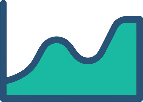 Colorful chart graph icon symbolizing data analysis for business analytics and statistical info