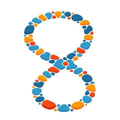 Obraz premium Abstract infinity symbol made of colorful stones.