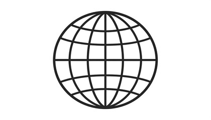Simple black outline globe