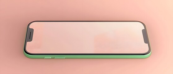 Minimalist phone icon on powder background.