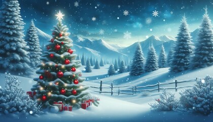 Obraz premium Merry Christmas winter background 