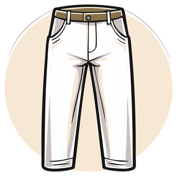 white pants with brown belt clip art preview