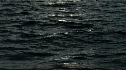The waves of the lake, sea, ocean, illuminated by moonlight. The surface of the water at dusk. Moonlight on the water. - Powered by Adobe