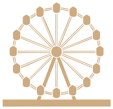 tan ferris wheel amusement park ride clip art preview