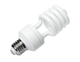 A compact fluorescent lightbulb against a pure black backdrop