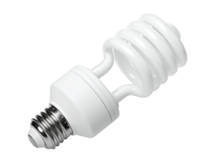 A compact fluorescent lightbulb against a pure black backdrop