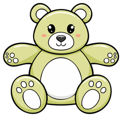 Obraz premium Cute Cartoon Teddy Bear Illustration with Adorable Details and Playful Design