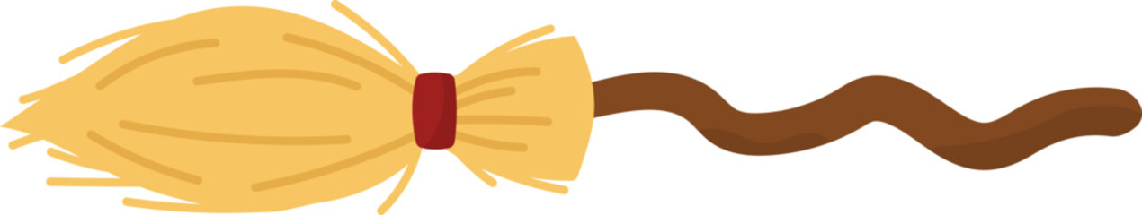 Witches stick broom illustration