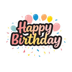happy birthday card with colorful balloons