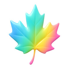 Obraz premium PNG Colorful maple leaf illustration