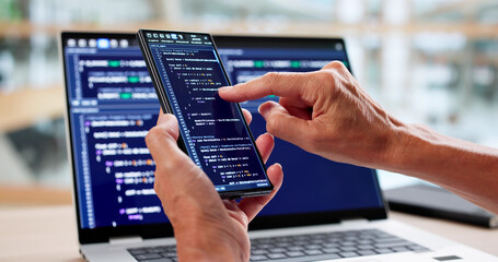 Woman Coder Working On Web Development