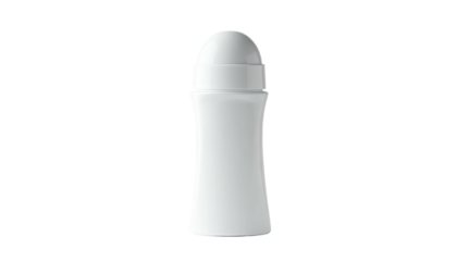 White roll-on antiperspirant bottle isolated on a black background