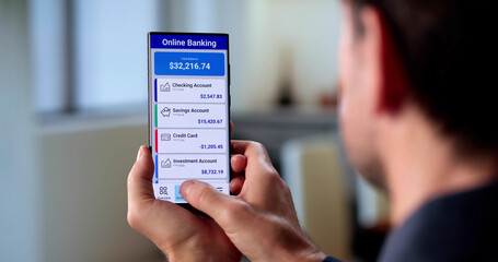 Banking App Helps Senior Man Check Savings Account Balance