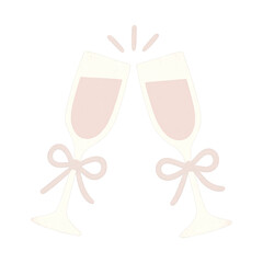 PNG Celebratory champagne glasses illustration