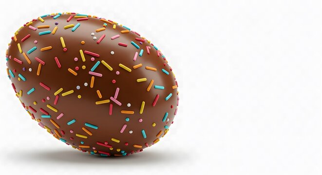 Chocolate easter egg with sprinkles