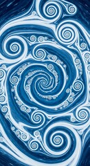 Obraz premium Hypnotic Blue Swirls - A Mesmerizing Abstract Vortex of Spiraling Energy.