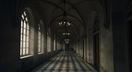 Obraz premium Empty hallway architectural interior