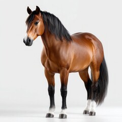 Obraz premium High-Quality 3D Realistic Rendering of a Horse in Side Profile