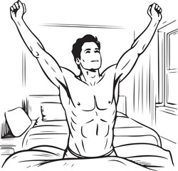 young man lying on bed
