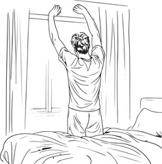 man in bedroom