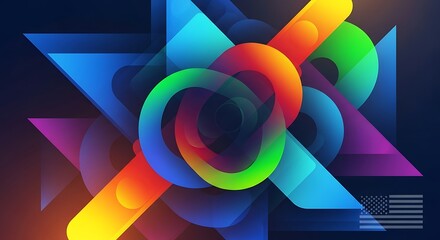 Vibrant Abstract Geometric Shapes and Colors image