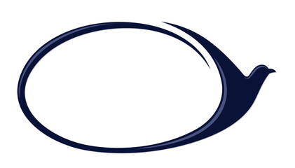 The round frame with stylized bird.
