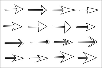 Arrow icons set for web design and direction illustration