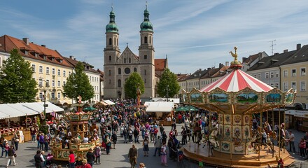 City square crowd outdoor festival