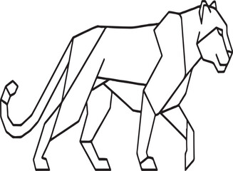 Leopard Line Icon – Minimal Outline Wildlife Vector
