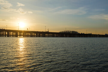 Sunset Scenery of Qianhai Bay, Shenzhen, Guangdong Province
