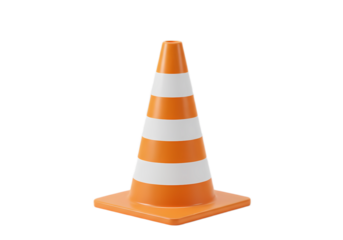 Orange Traffic Cone: Road Safety, Construction Work Zone Warning, Highway Barrier Pylon