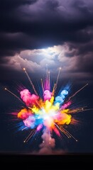 Explosion of Color Under a Dramatic Sky.