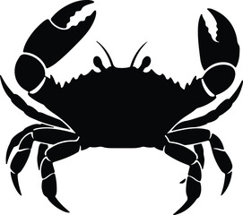 Vector silhouette of a crab on a white background illustration