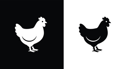 Art & Illustration
Silhouette of chicken icon in black and white design, symbol of farm animal and poultry.