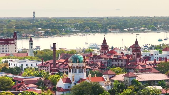 St Augustine, Florida. Memorial Presbyterian Church in old historical city in USA. American travel destination.