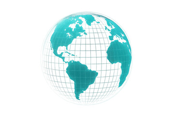 Fototapeta premium Rounded glass planet with soft digital grid futuristic earth glowing blue transparent sphere technology data visualization modern innovation global network abstract style