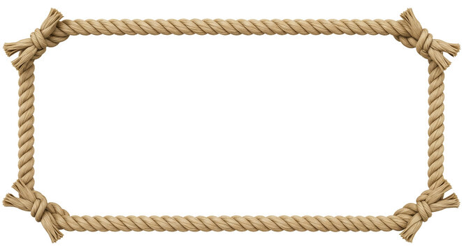 Nautical Rope Border Frame Graphic with Tied Knots for Design Projects
