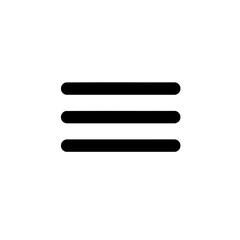 Minimalist Black Hamburger Menu Icon Vector Illustration for Web and Mobile Navigation