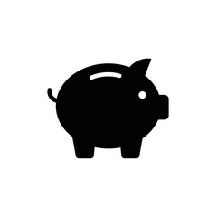 Minimalist Black Piggy Bank Vector Illustration for Savings and Financial Concepts